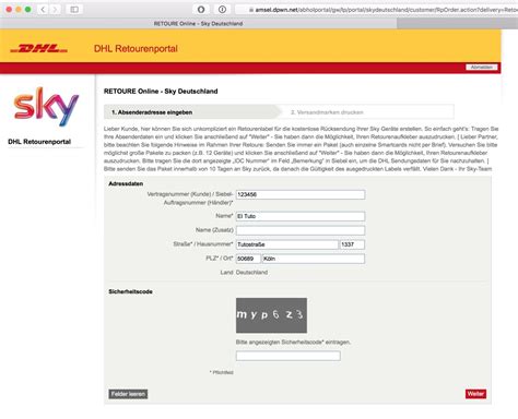 sky retourenschein pdf kostenlos.